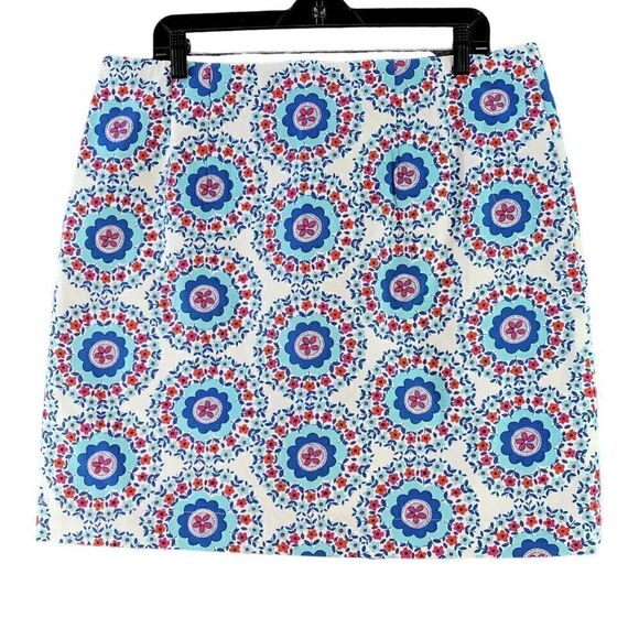Talbots Geometric Floral Mini Skirt Sz 14P - Picture 1 of 6
